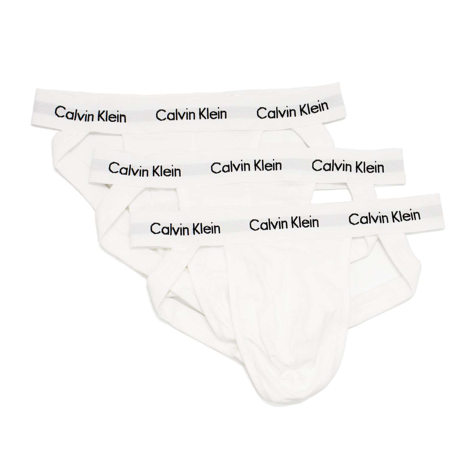 Calvin Klein Men's Cotton Stretch 3-Pack Jock Strap Underwear, White \\ Black,M - US